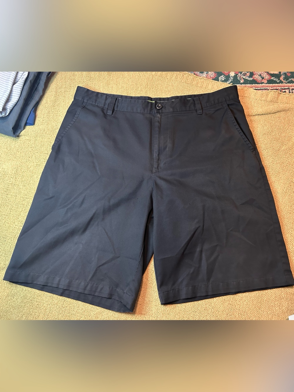 Izod Men's Black Flat-Front Performance Shorts